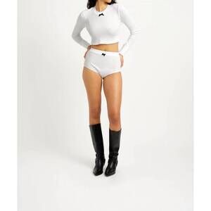 NEW ELIZA FAULKNER yuri waffle top in white